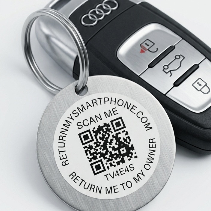 sleutel hanger met qr sticker